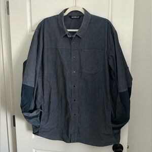 Arc'teryx Men's Merlon LS Casual Button-Down Shirt in Dark Gray and Navy